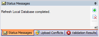 NASIS Client Status Messages window NASIS Client Status Messages window