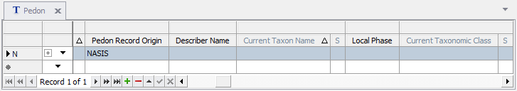 NASIS Client Pedon table showing an empty Current Taxon Name NASIS Client Pedon table showing an empty Current Taxon Name